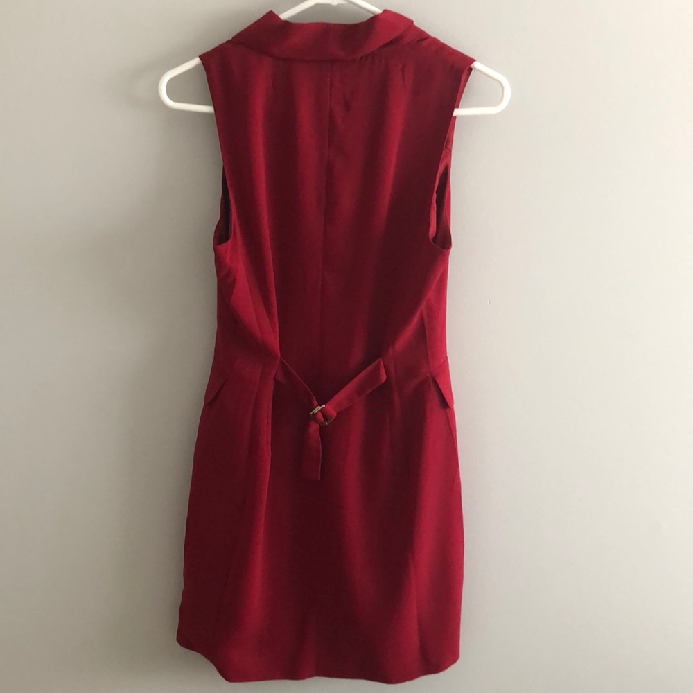 Red Button Front Dress - Picture 2 of 2